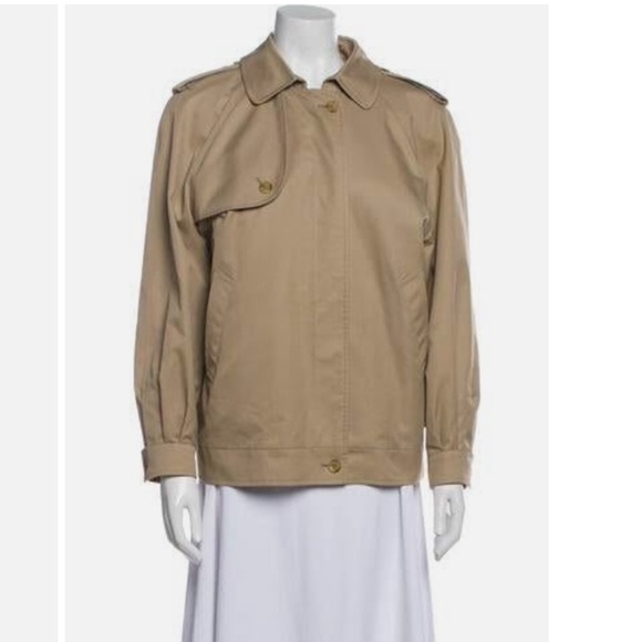 Burberry Jackets & Blazers - Vintage Burberry London Utility Jacket Full Zip Olive Green Linen Womens…